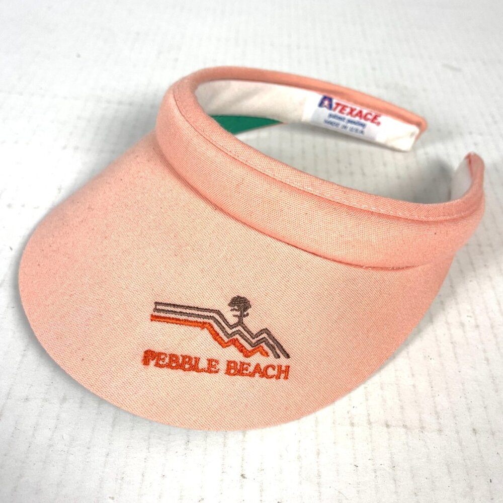 Pebble Beach Womens Golf Sun Visor Cap Peach Salmon Texace USA Made California